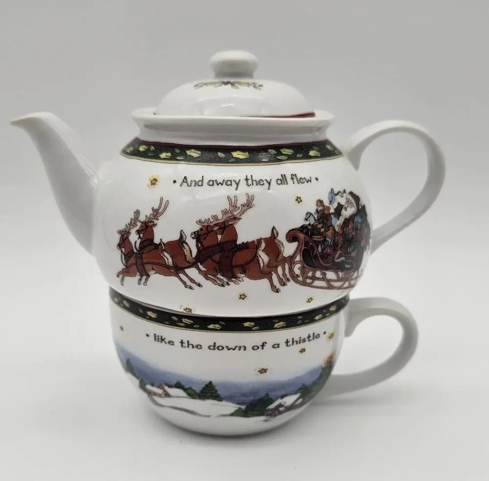 Portmeirion A Christmas Story Tea for One Porcelain Tea Pot & Cup Set No Box